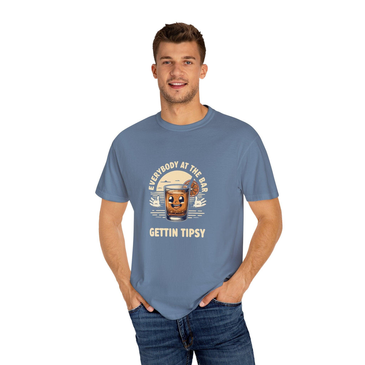 Everybody at the Bar Gettin Tipsy Unisex Garment-Dyed T-Shirt