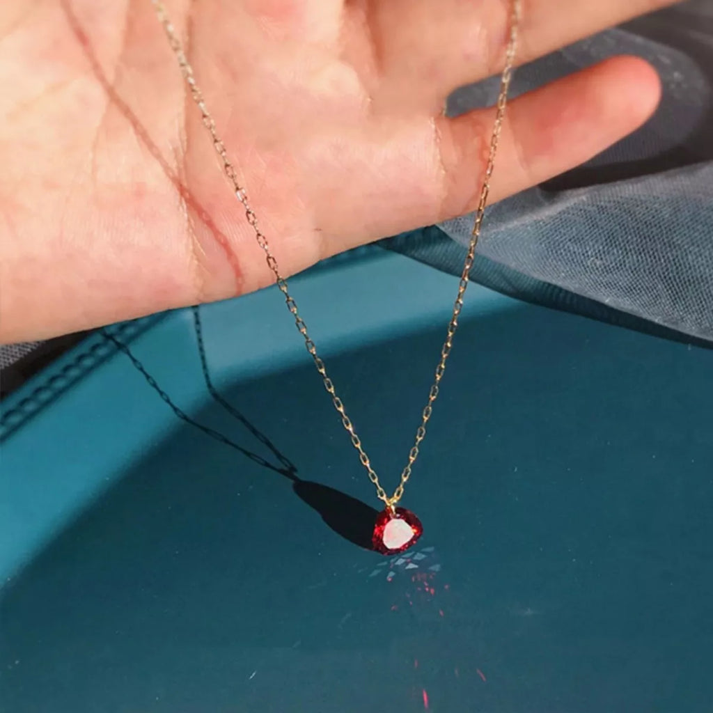 925 Sterling Silver Zircon Heart Necklace