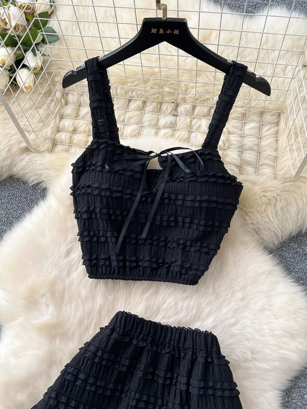Ruched Crop Top and Maxi Skirt Set