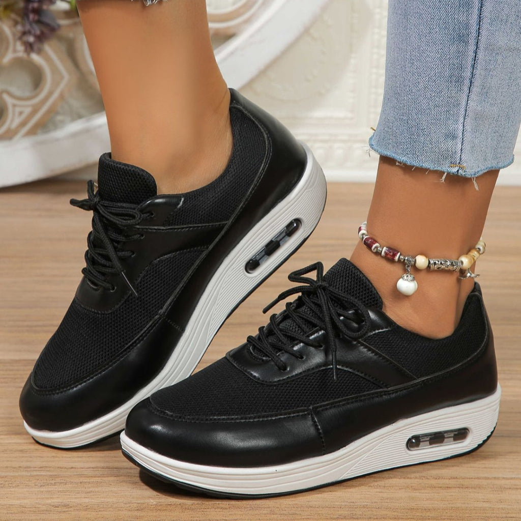 Lace Up Wedge Sneakers