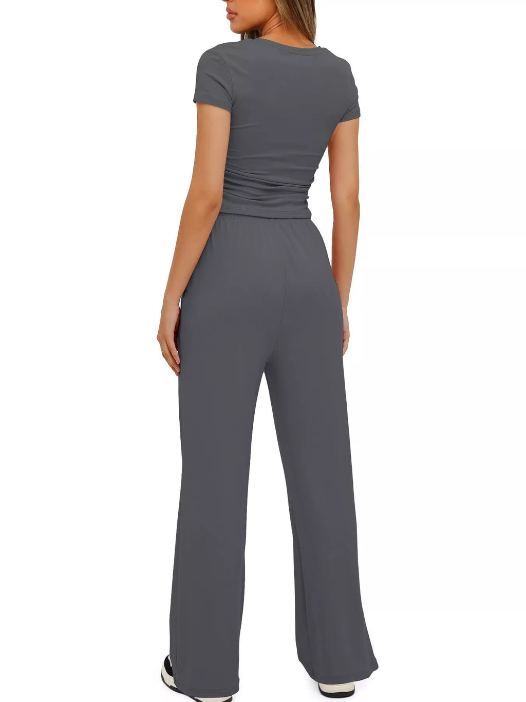 Short Sleeve Top and Drawstring Pants Set
