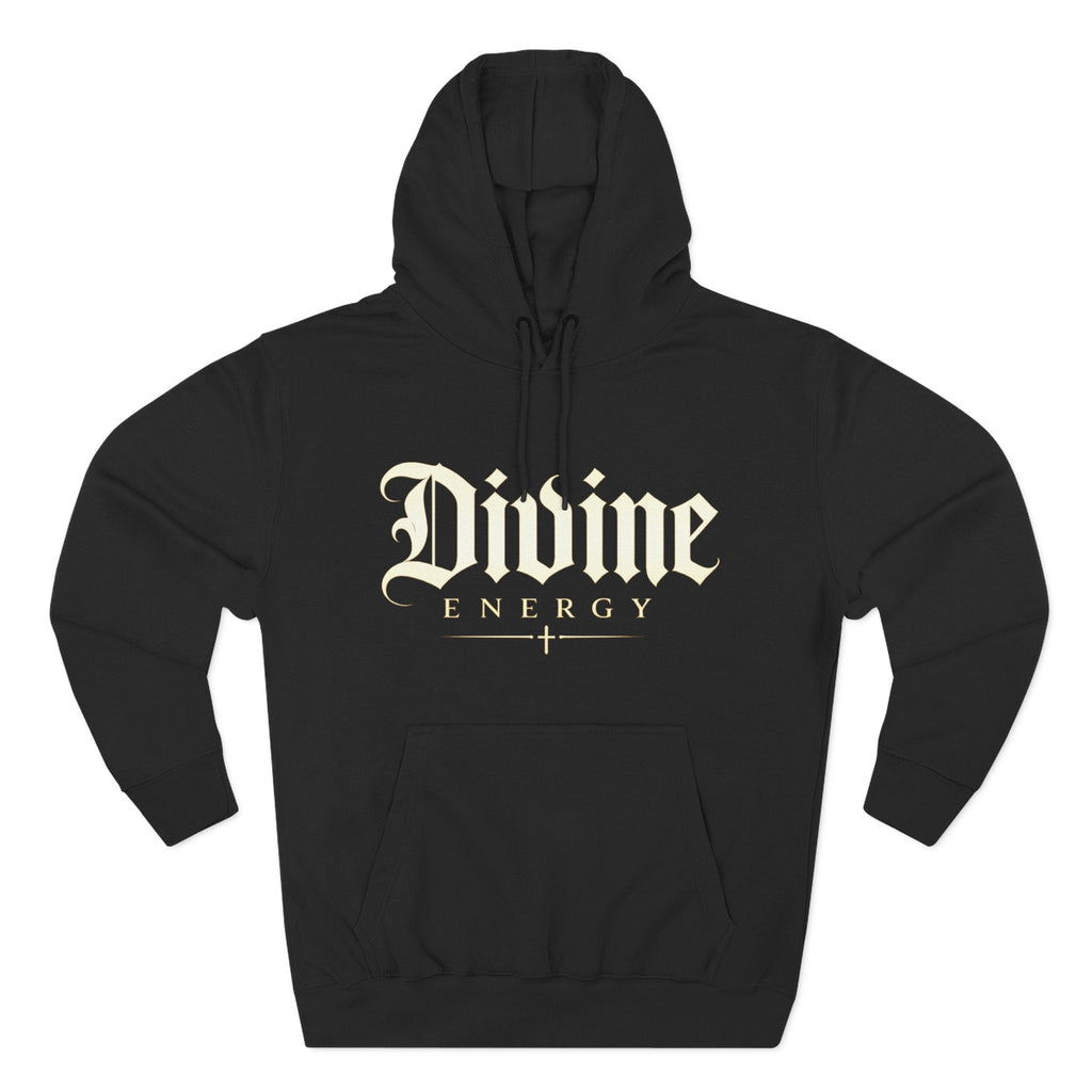 Divine Energy Hoodie — Gothic Script Faith Graphic | Wear Your Worship