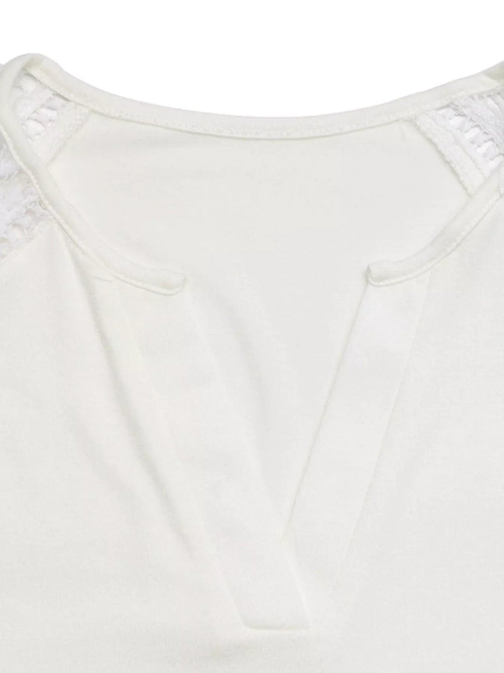 Lace Sleeve Notched Top