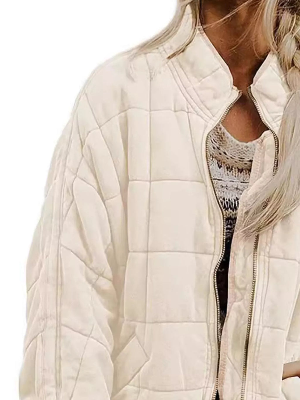 Quilted Zip Up Outerwear