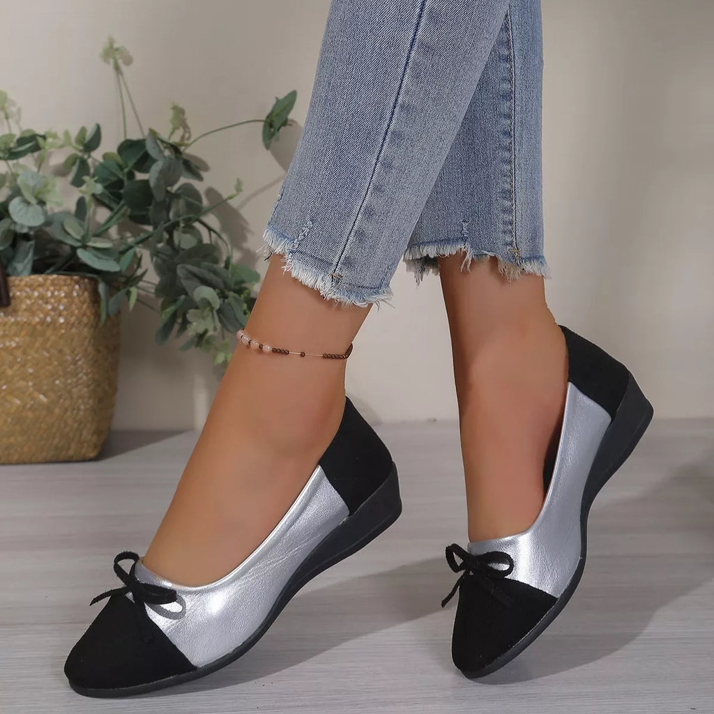 Bow Accent Two-Tone Slip-Ons