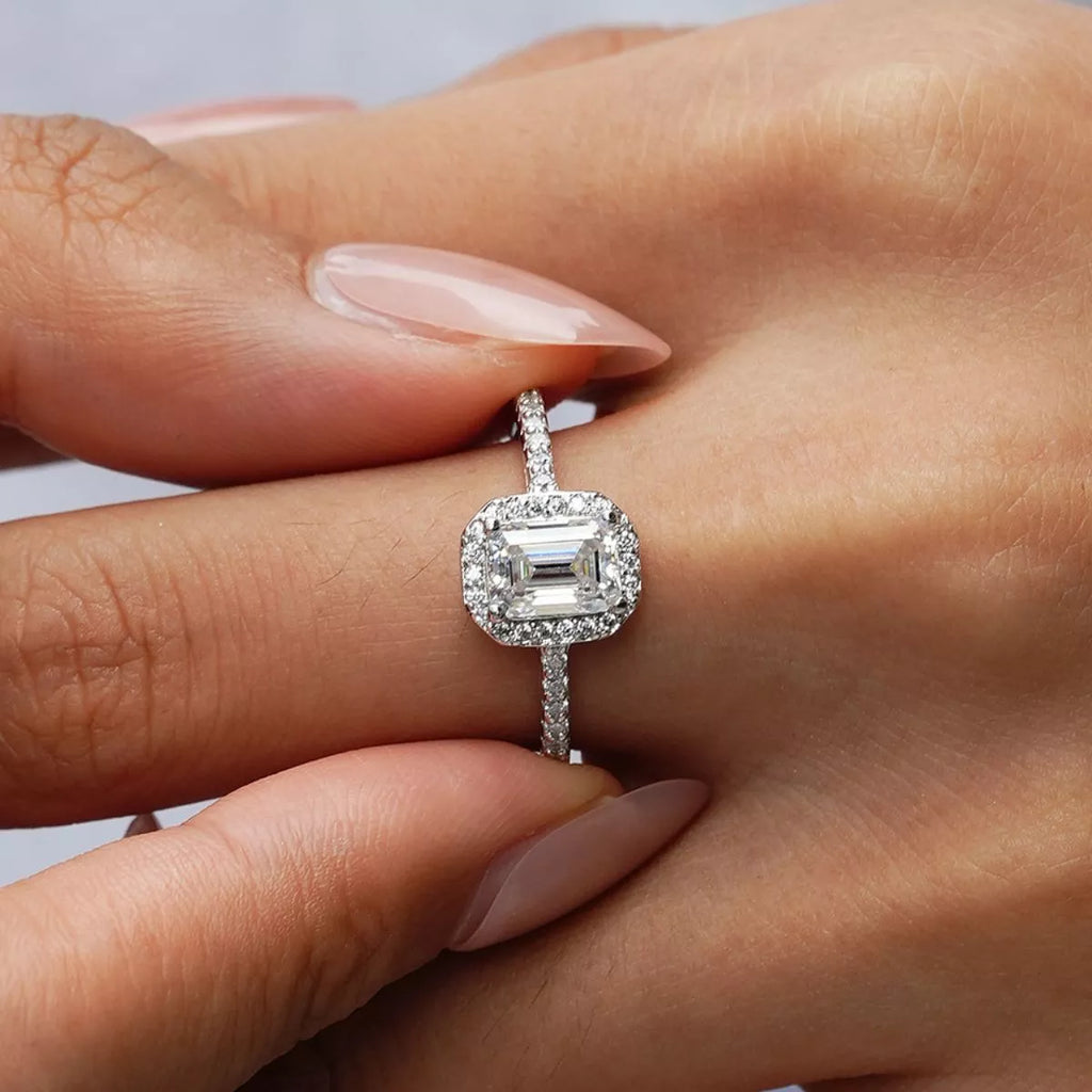 1 Carat Moissanite 925 Sterling Silver Ring