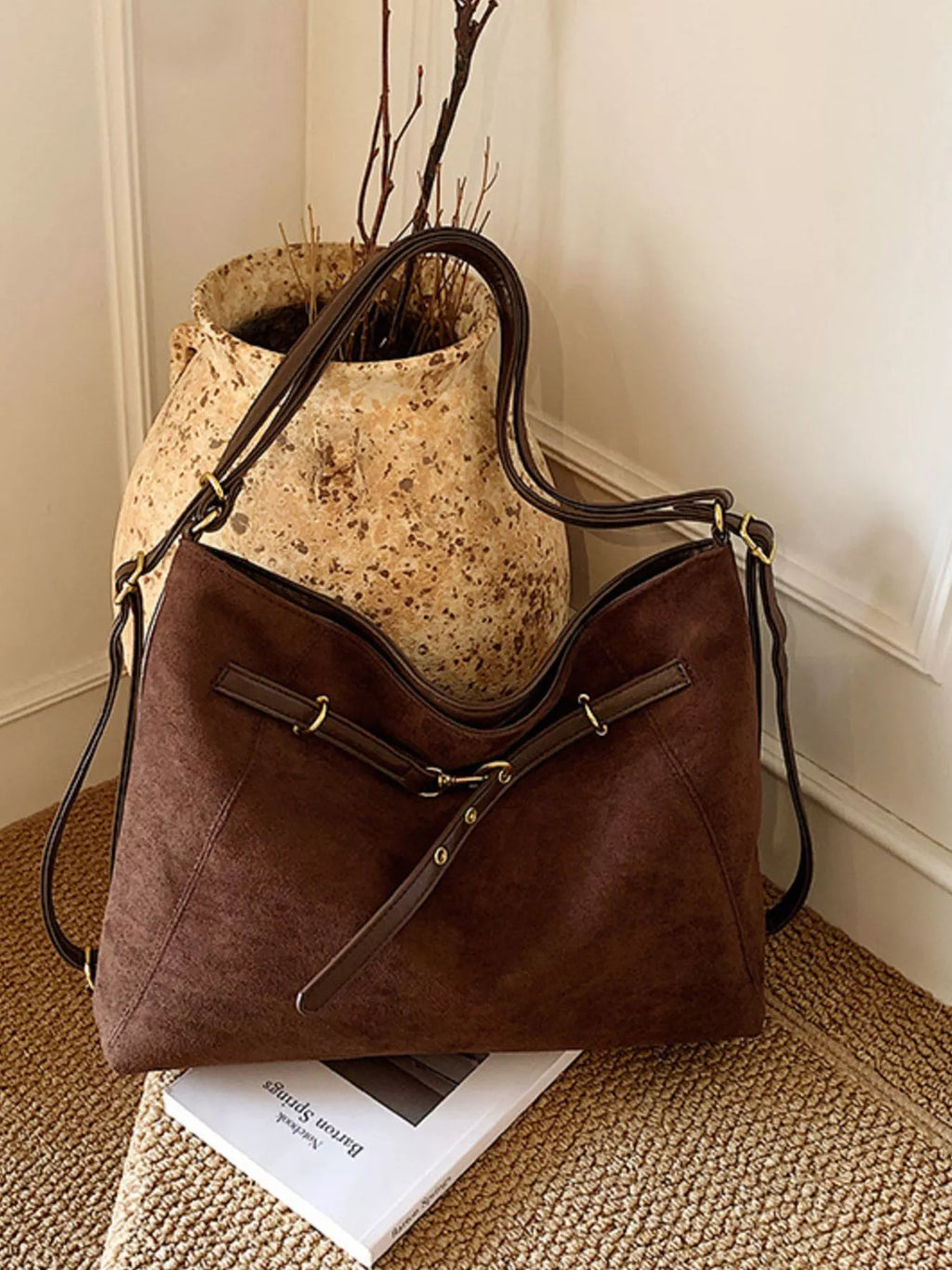 Vintage Suede Tote Bag