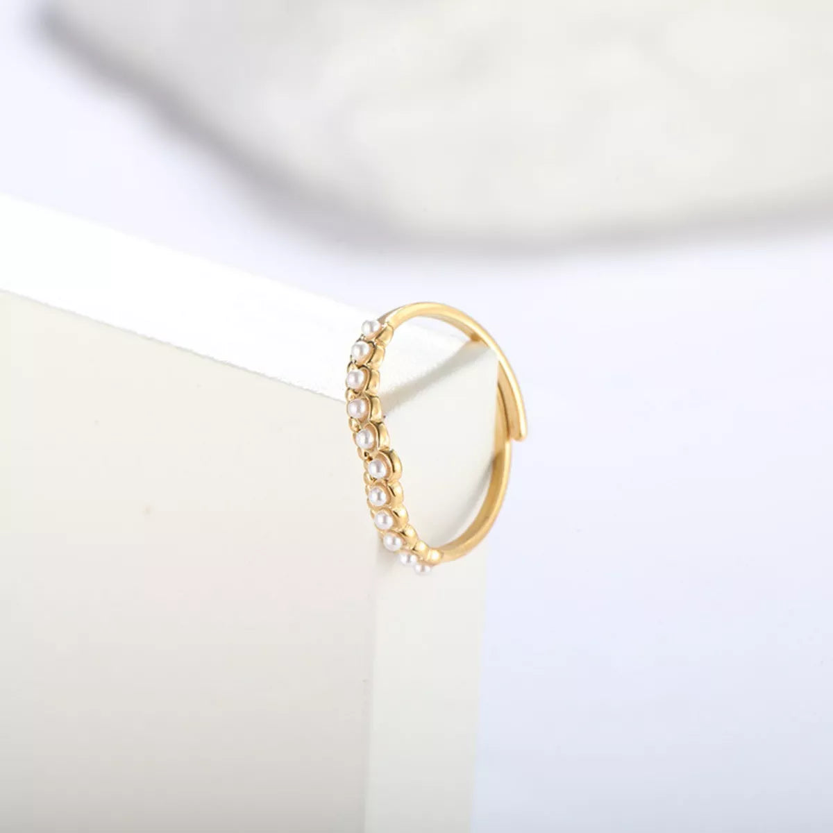 Pearl Embellished Adjustable Ring