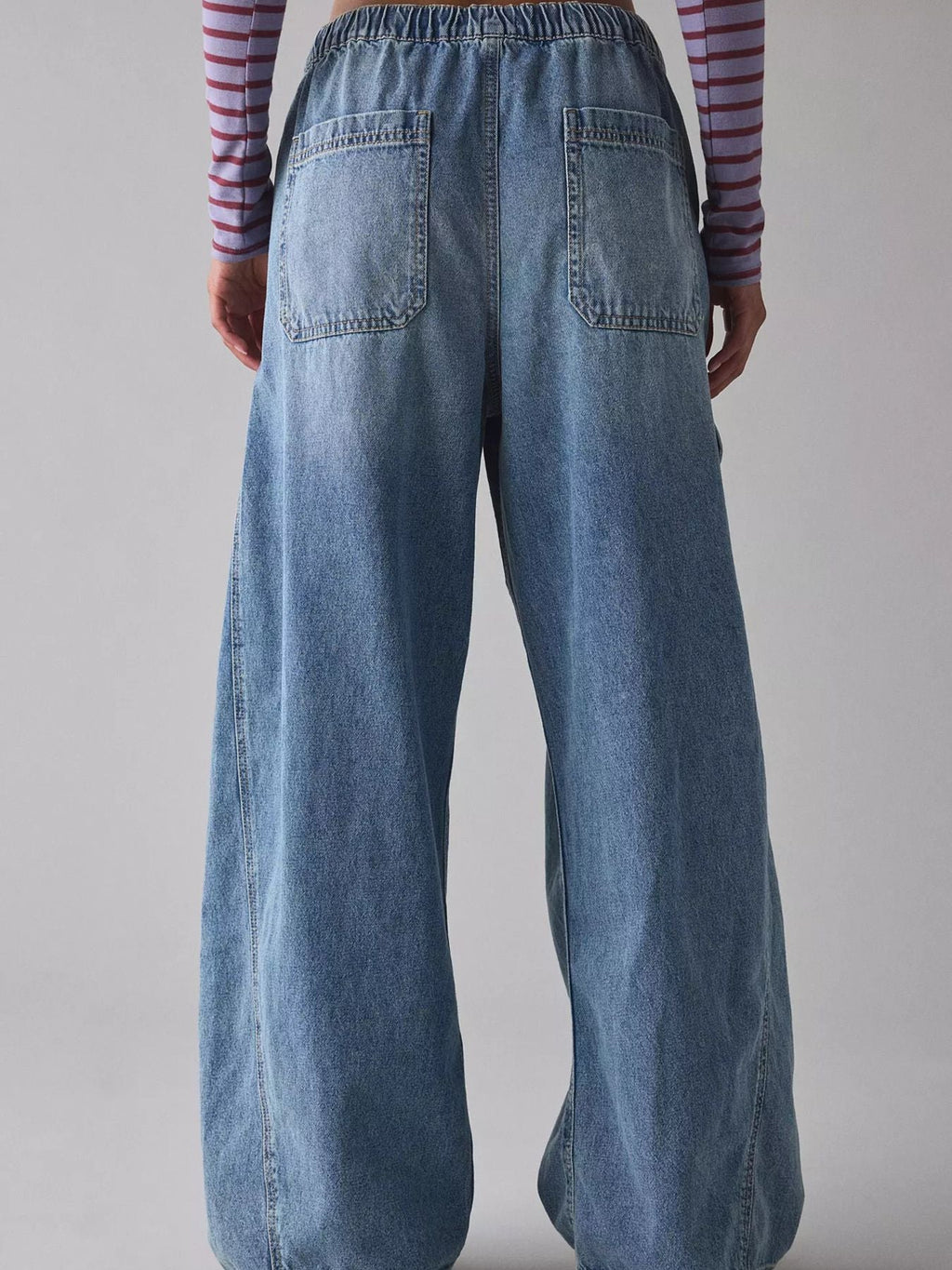 Drawstring Waist Cargo Jeans
