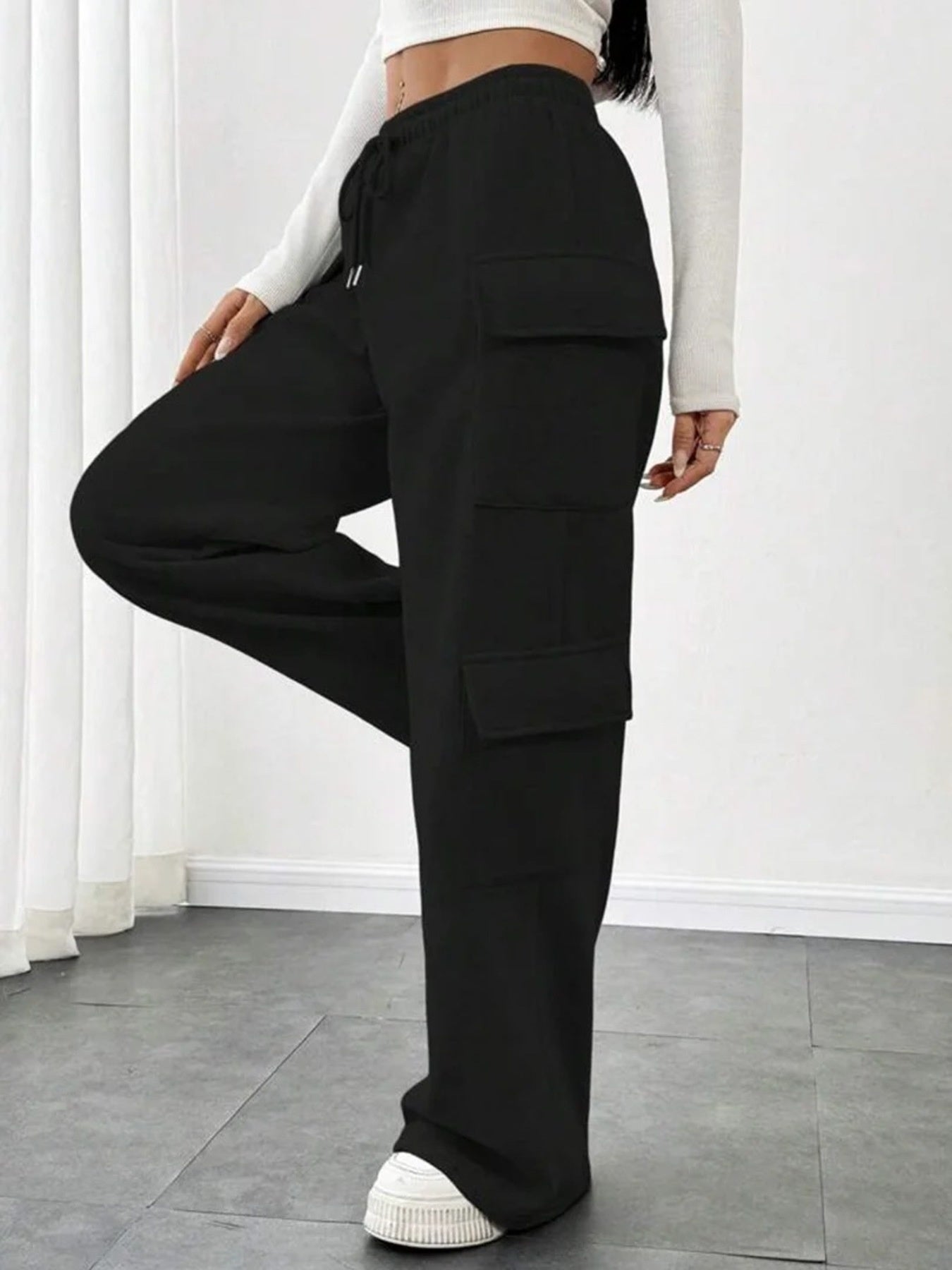 Casual Drawstring Loose Fit Pants