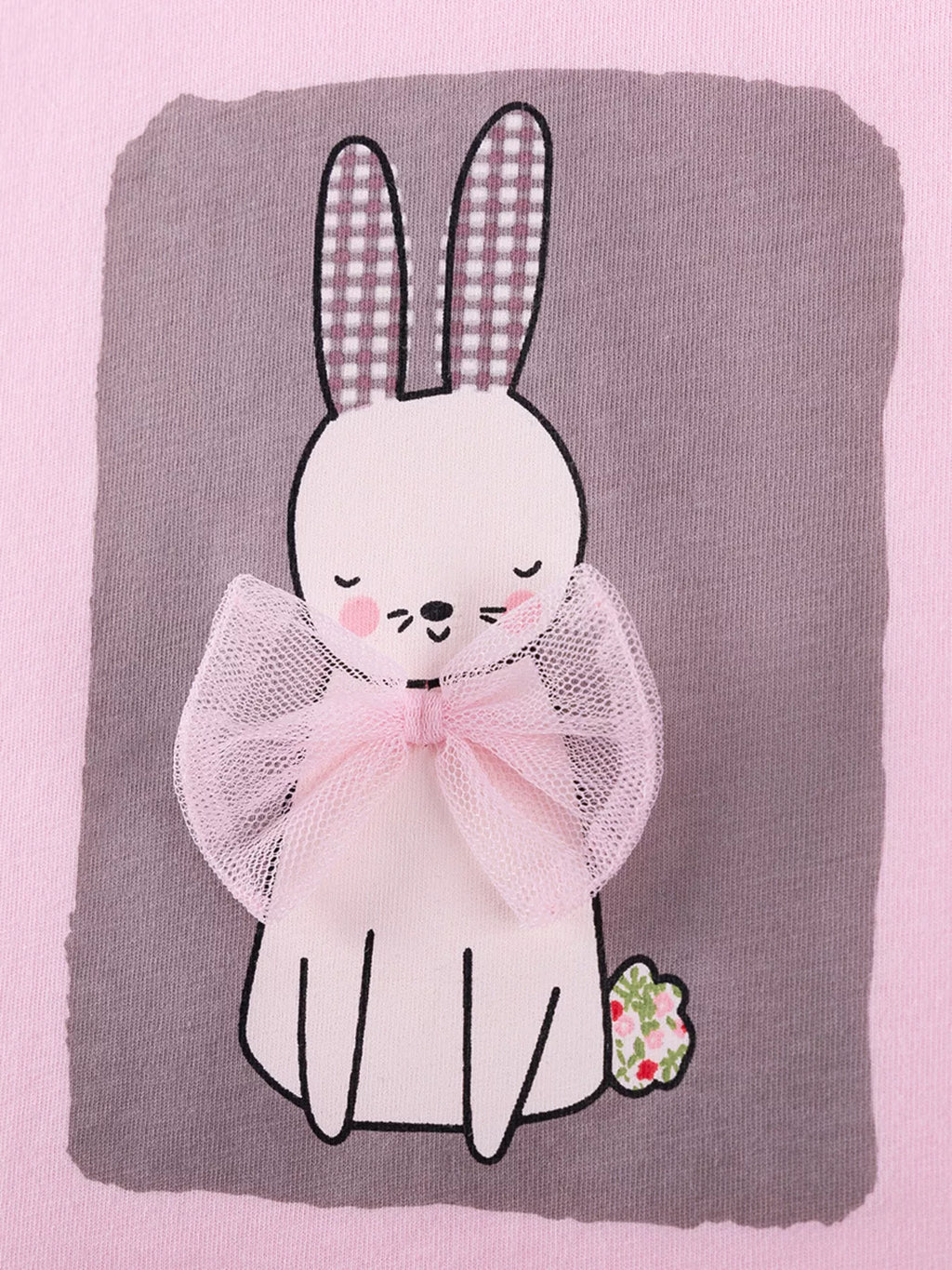 Children's Bunny Round Neck Top and Shorts Set