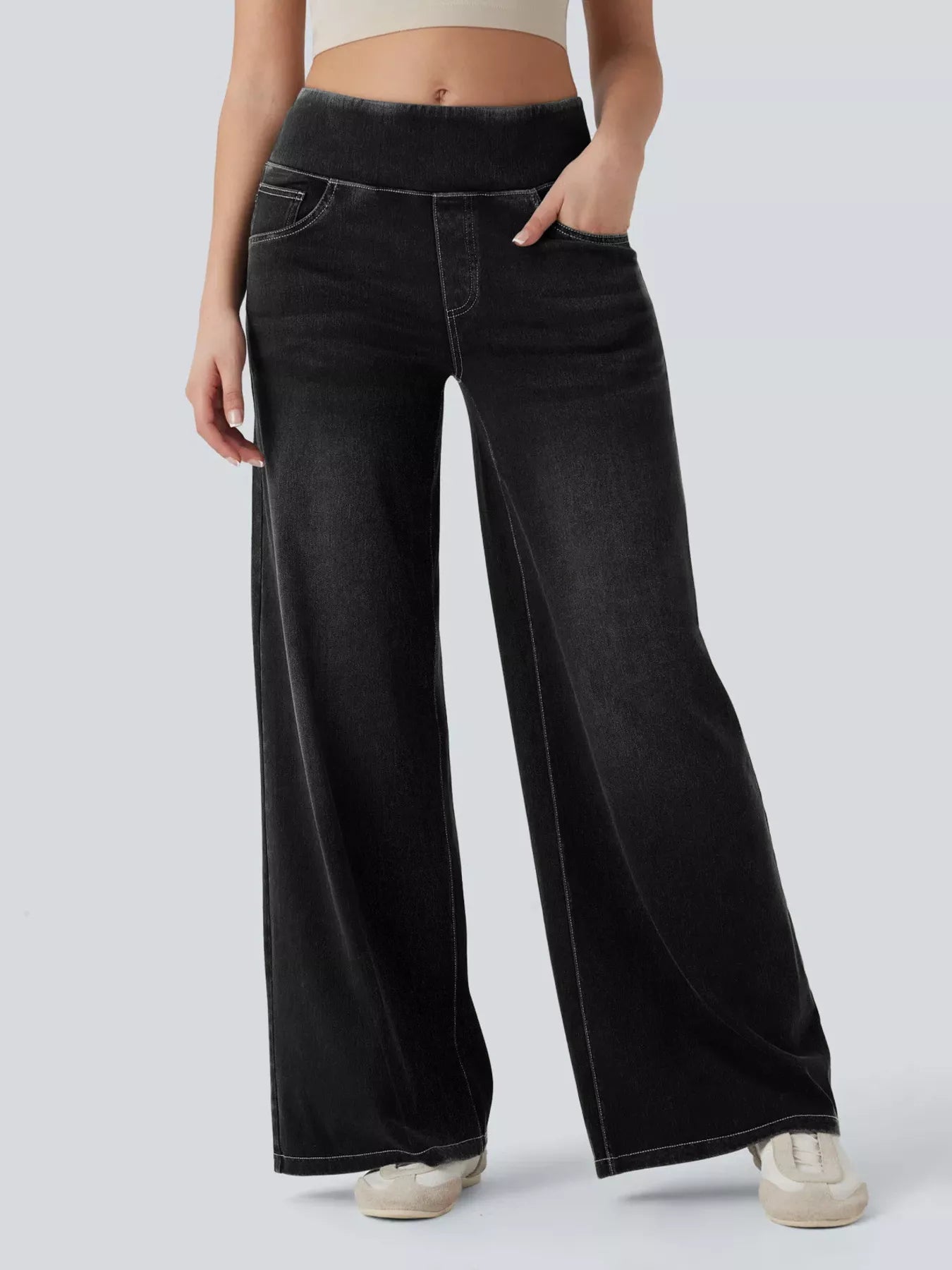 High-Waisted Wide Leg Jeans