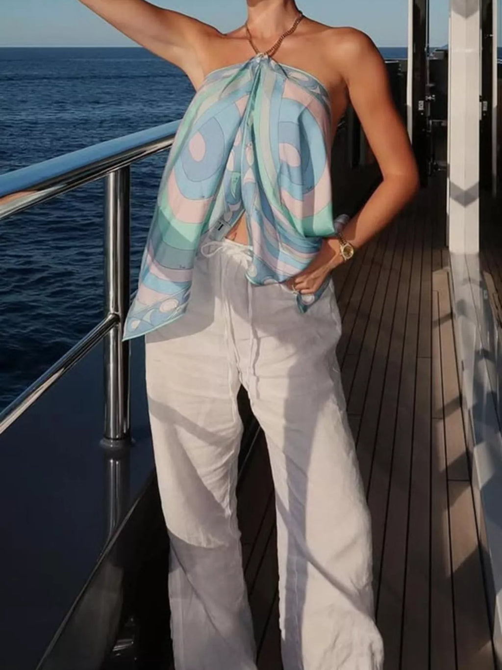 Printed Halter Neck Cami