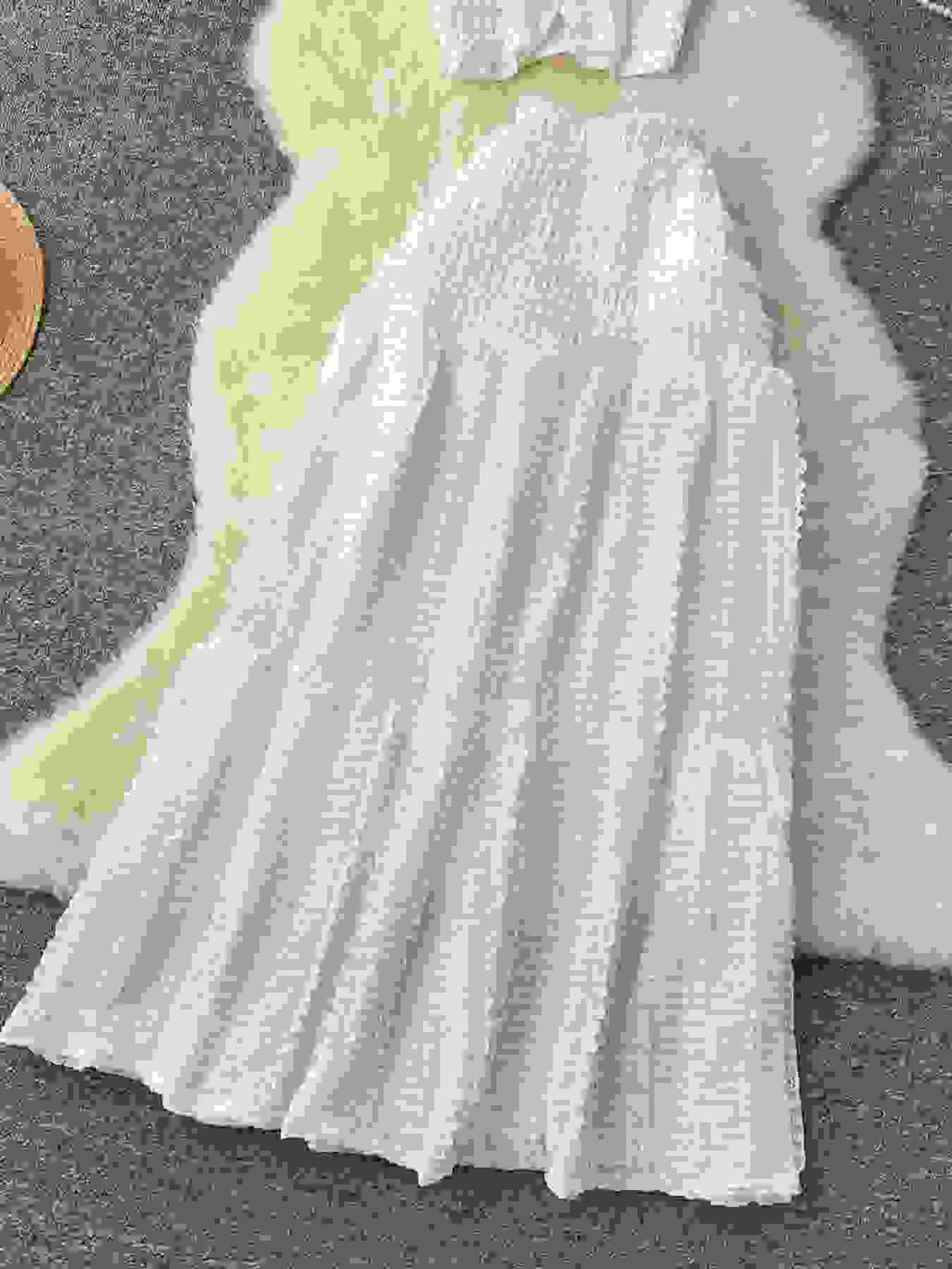 Textured Crop Top and Tiered Skirt Set