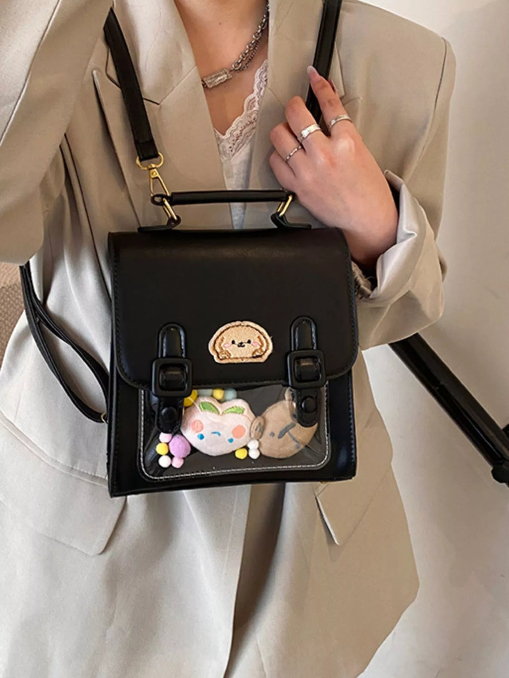 Cartoon Patch Decor Backpack Bag