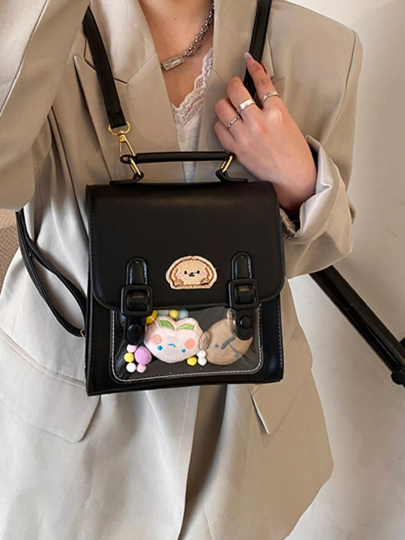 Cartoon Patch Decor Backpack Bag
