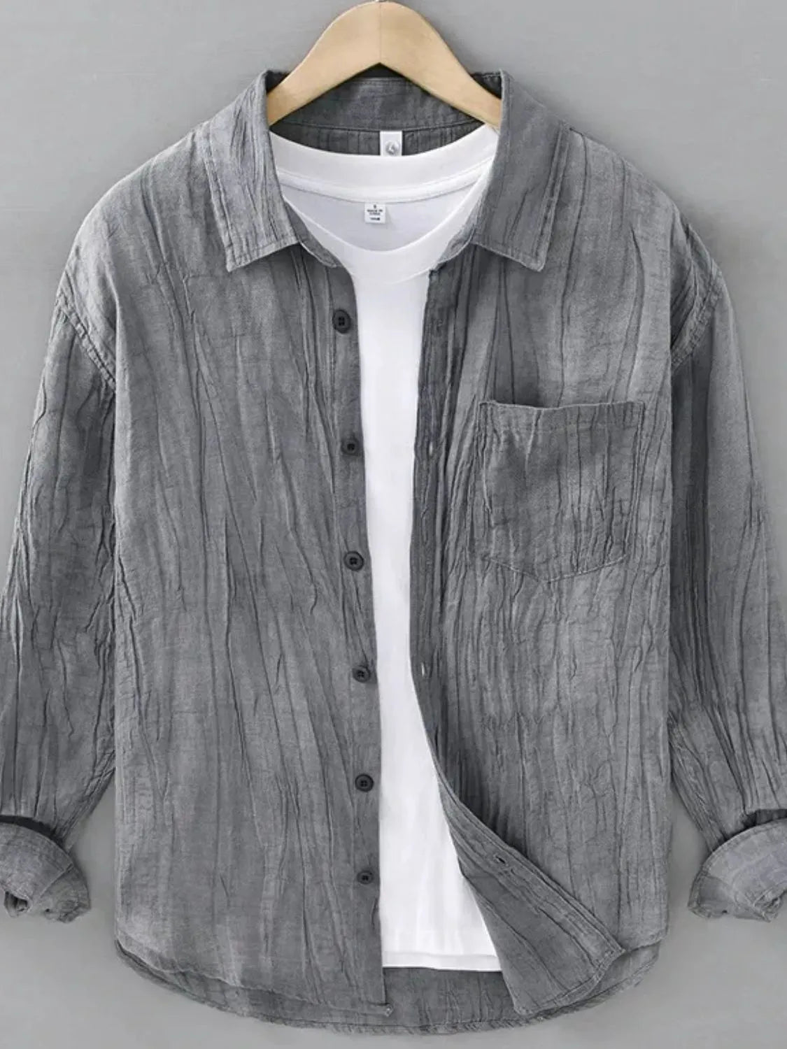 Men's Plus Size Button Up Long Sleeve Shirt