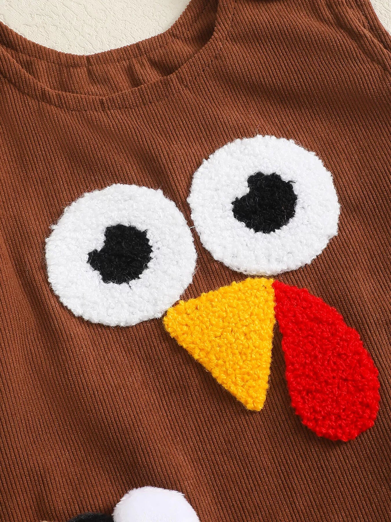 Children's Long Sleeve Bodysuit & Thanksgiving Turkey Dress Set with Headband