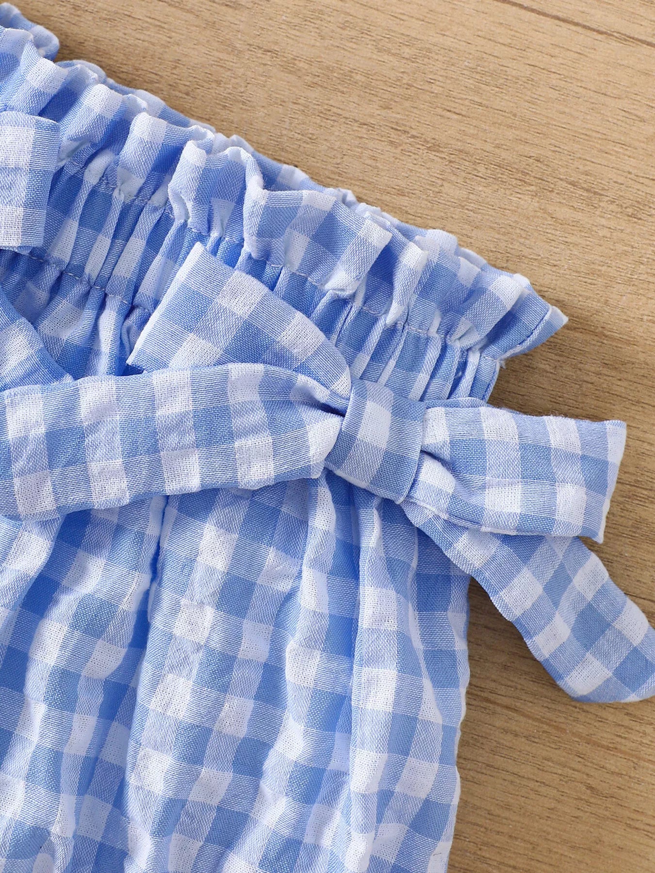 Children's Gingham Ruffle Trim Cami Top & Shorts Set
