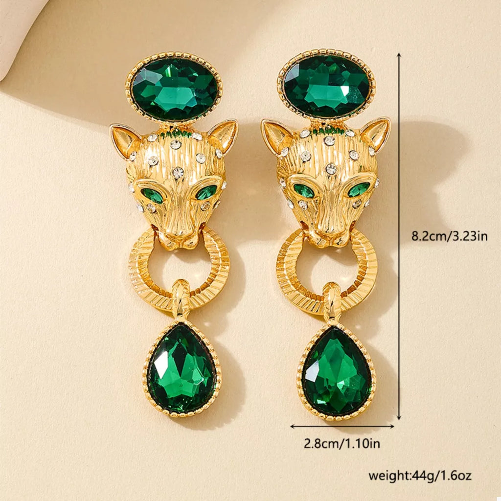 18K Gold-Plated Leopard Teardrop Earrings