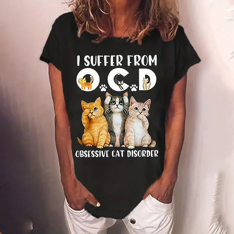Cute Cat Graphic T-Shirt