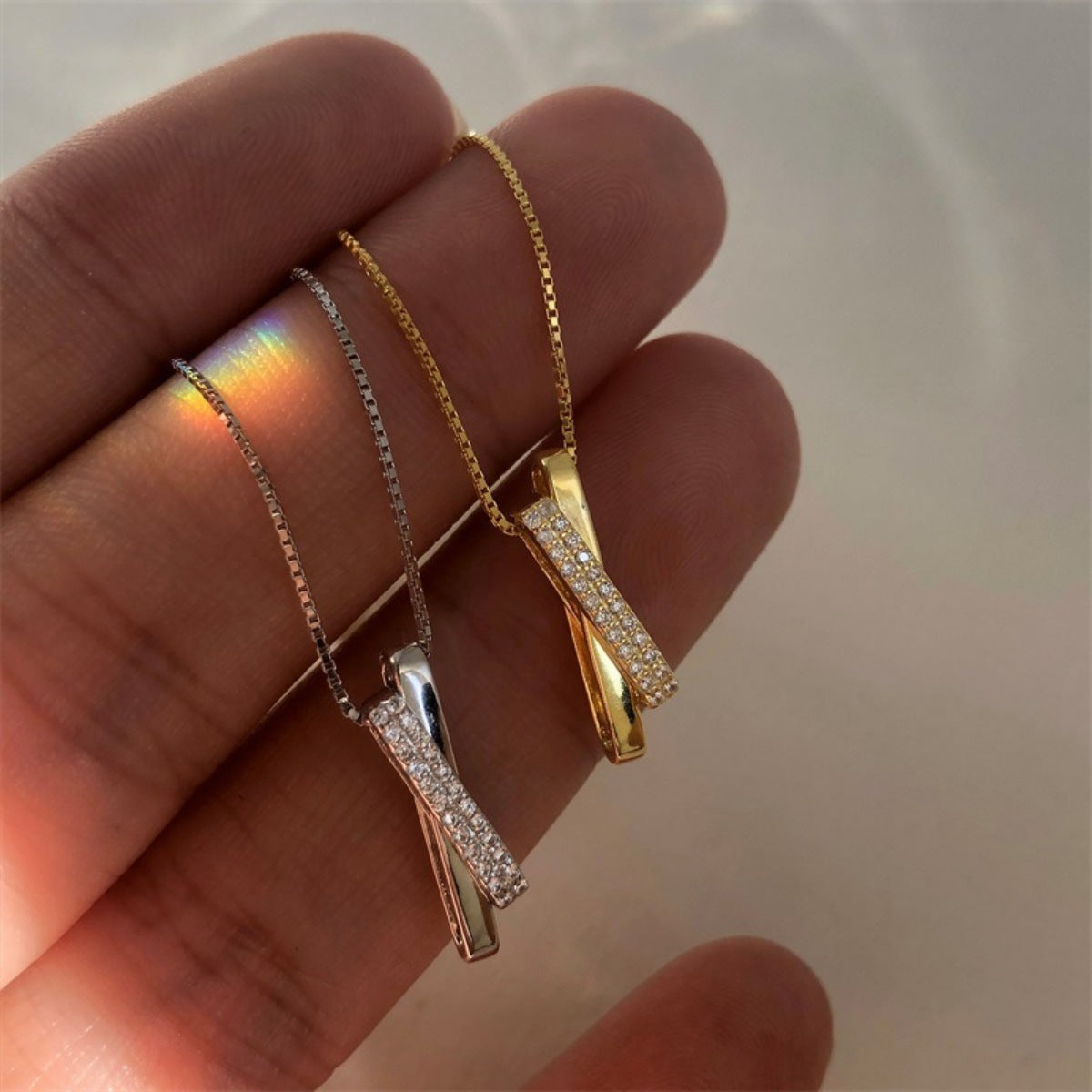 925 Sterling Silver Zircon Pendant Necklace