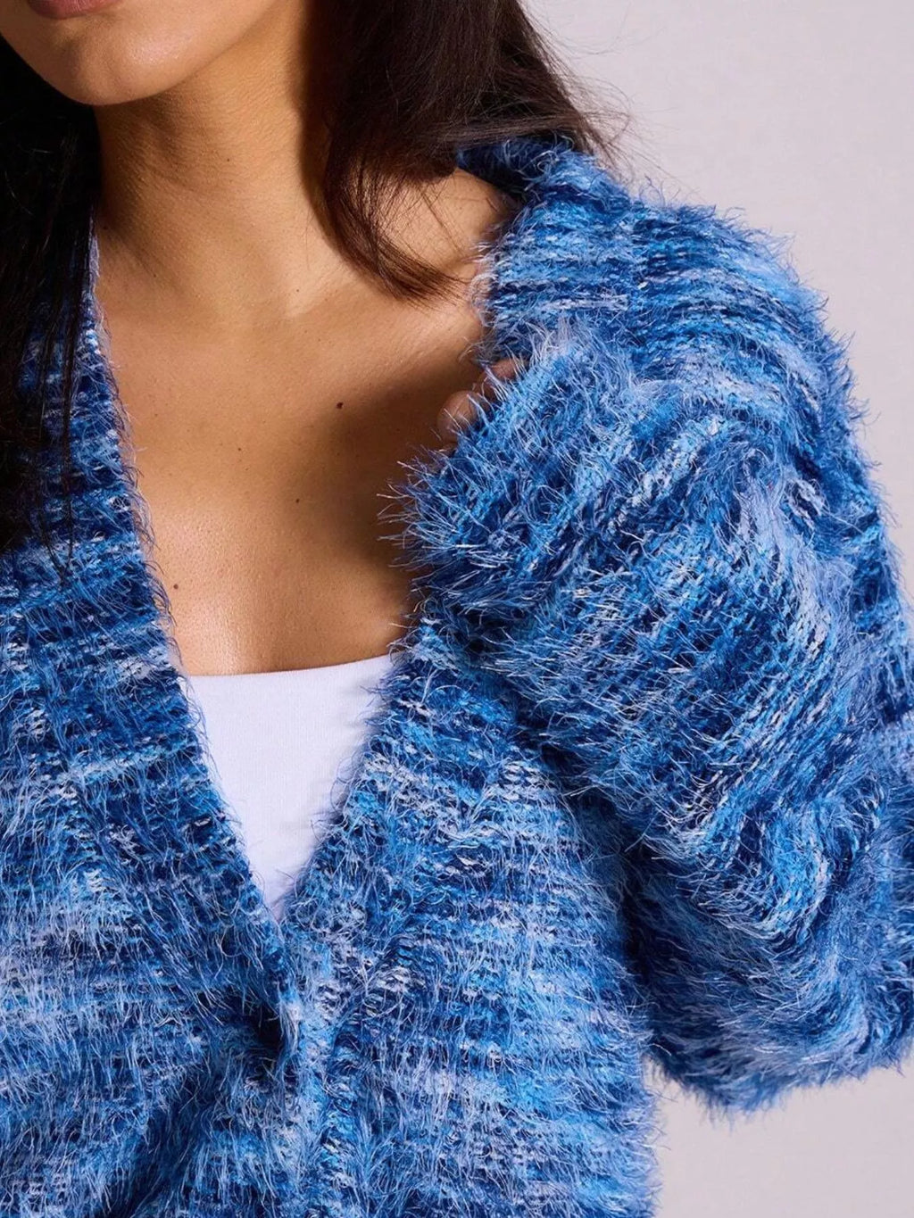 Chunky Knit V-Neck Button-Up Cardigan