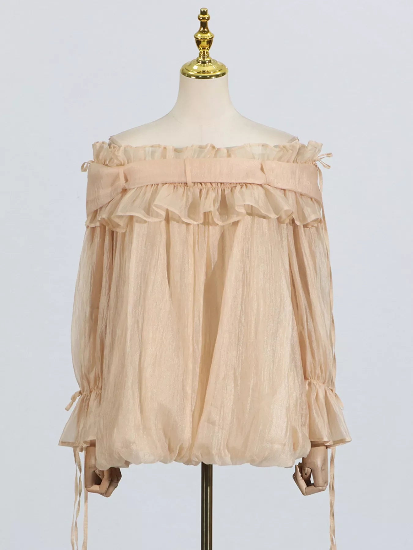 Ruffle Off-Shoulder Flounce Sleeve Blouse