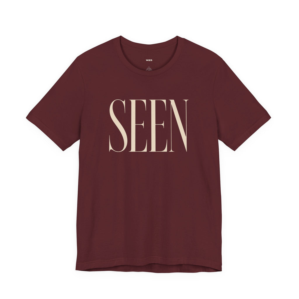 SEEN Premium Graphic Tee | Minimalist Luxury Streetwear Shirt | Identity & Self Worth Apparel