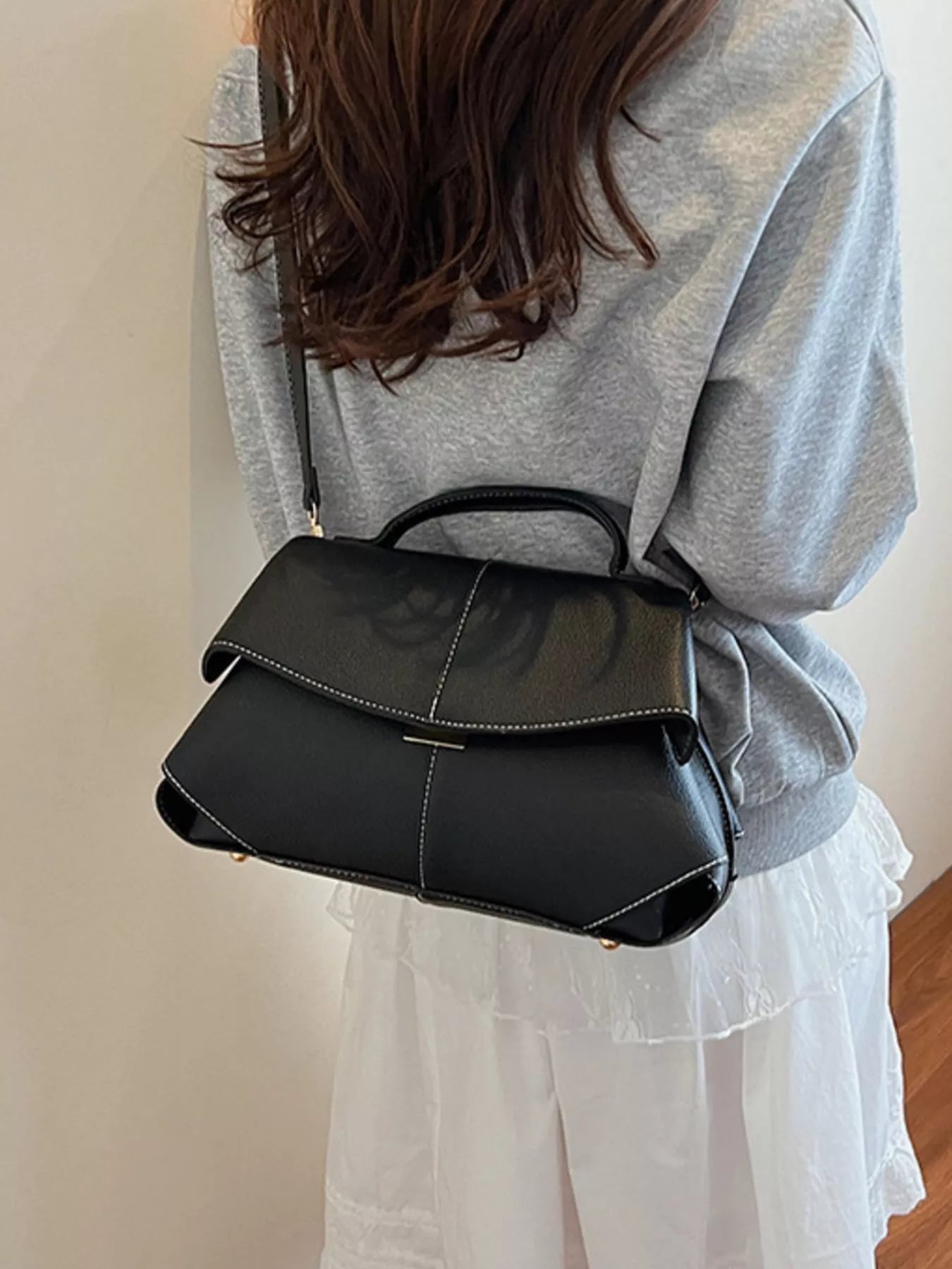 Geometric Flap Shoulder Bag