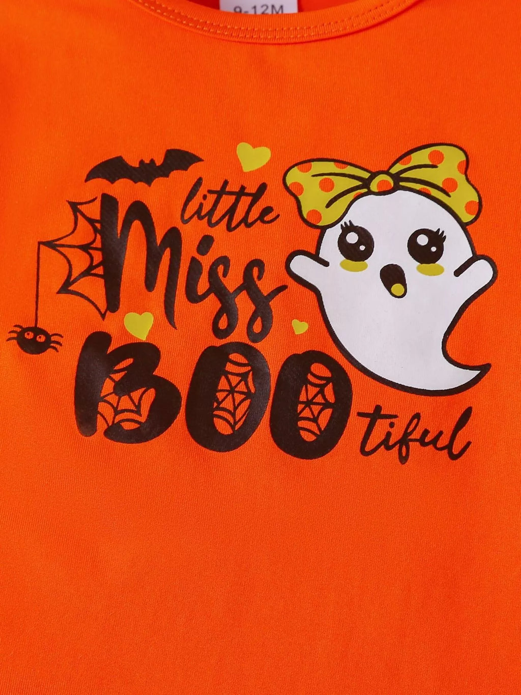 Children's Halloween Graphic Top and Pants 3-Piece Set with Headband