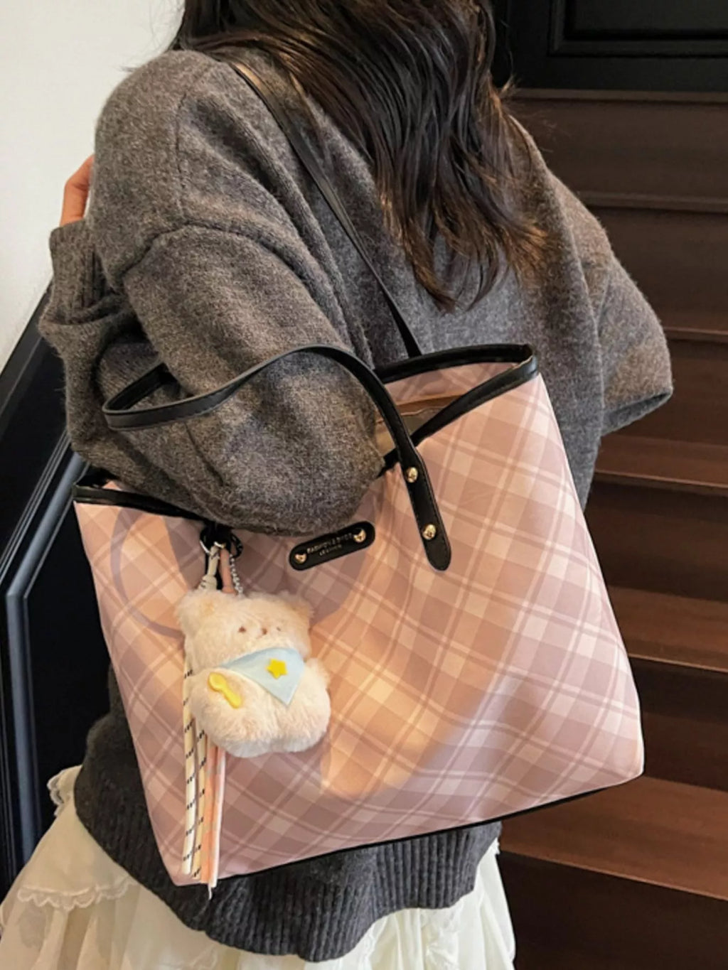Plaid Pattern Shoulder Bag