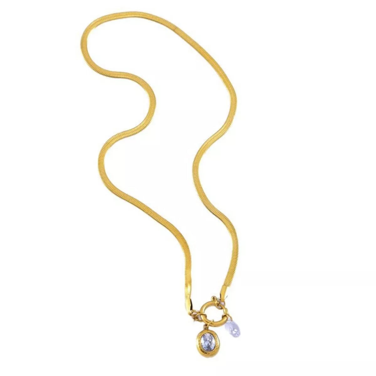 18K Gold-Plated Herringbone Chain Necklace