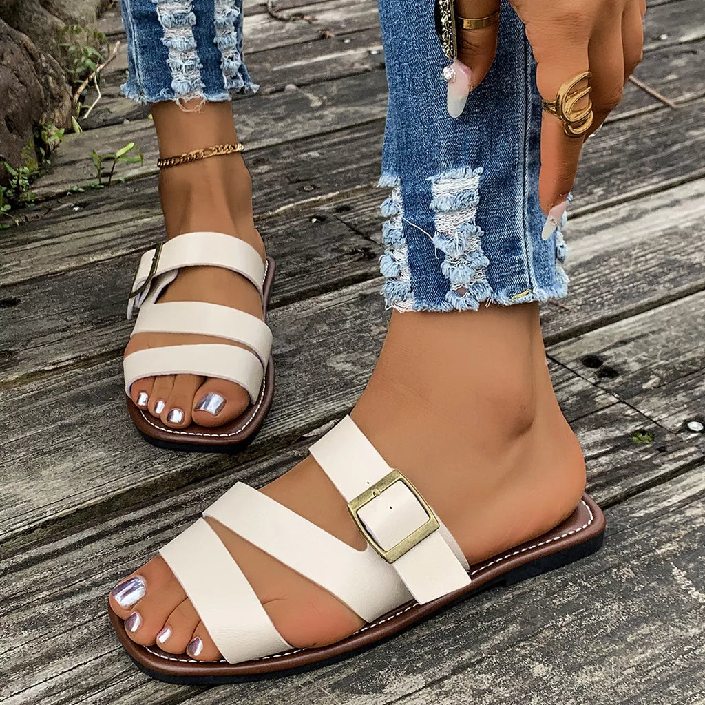 Open Toe Buckle Sandals