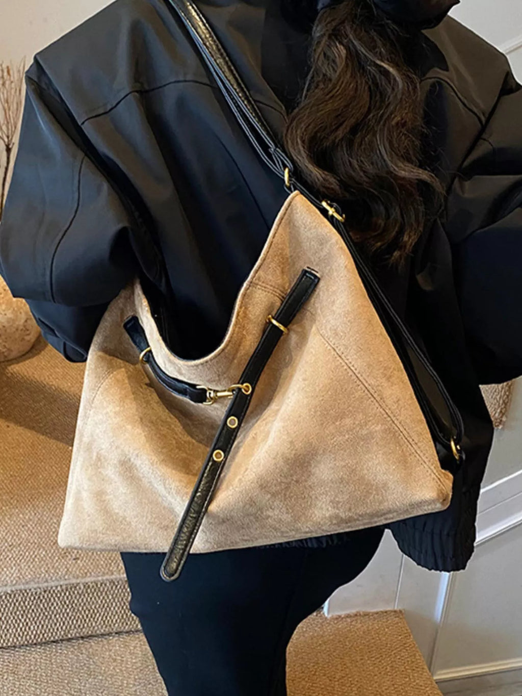 Vintage Suede Tote Bag