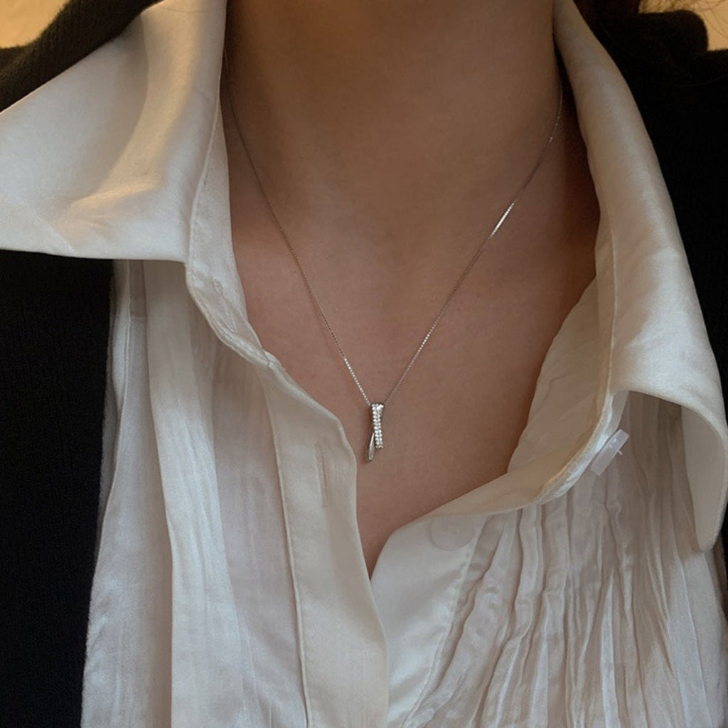 925 Sterling Silver Zircon Pendant Necklace