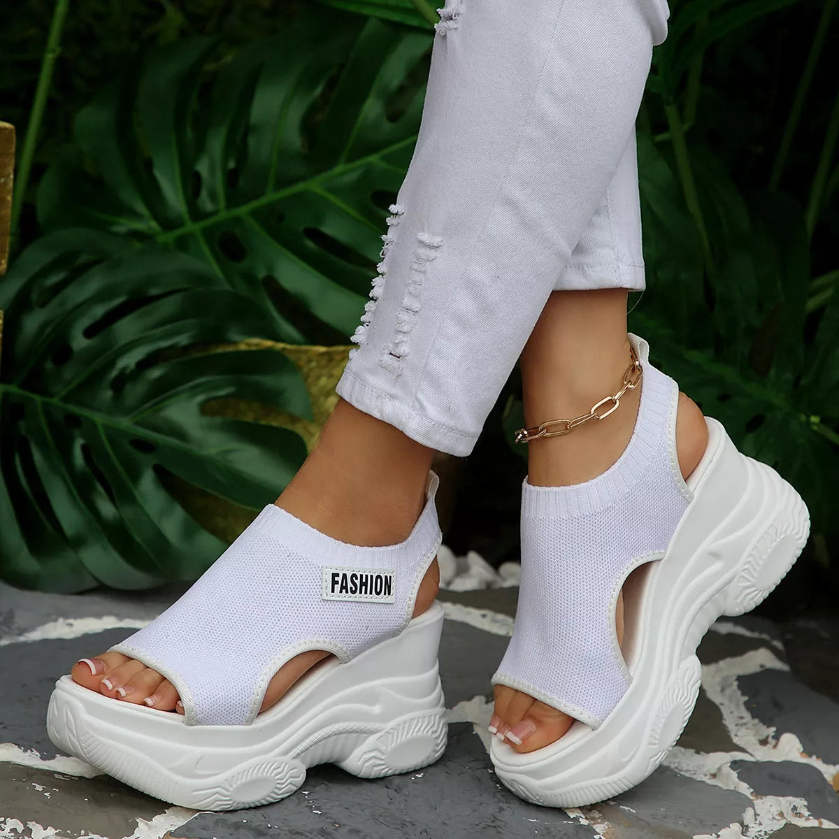 Open Toe Platform Wedge Sandals