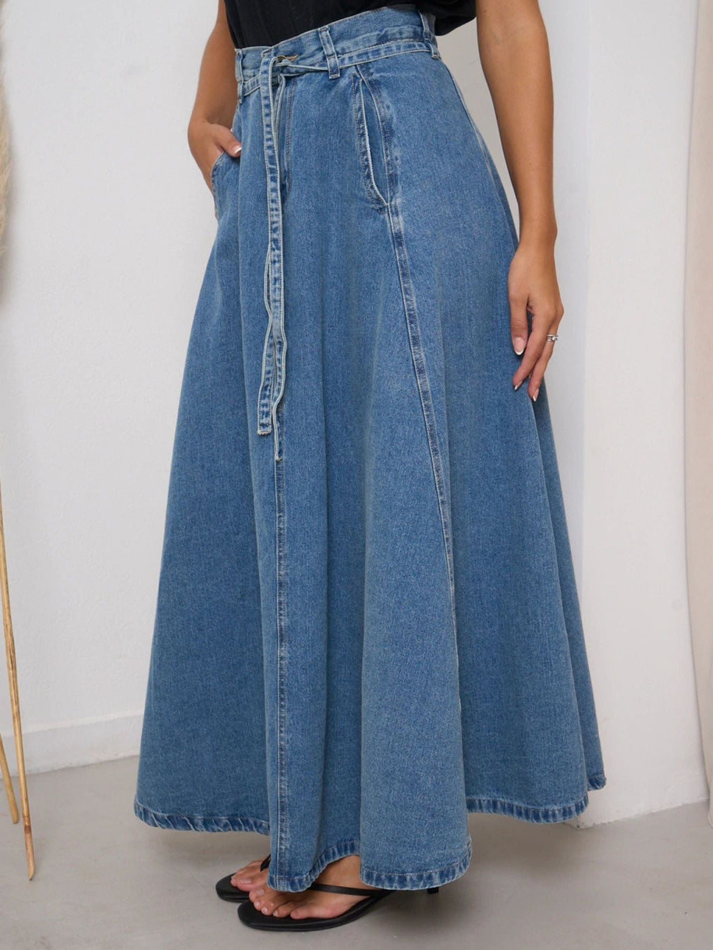 High-Waisted Denim Skirt