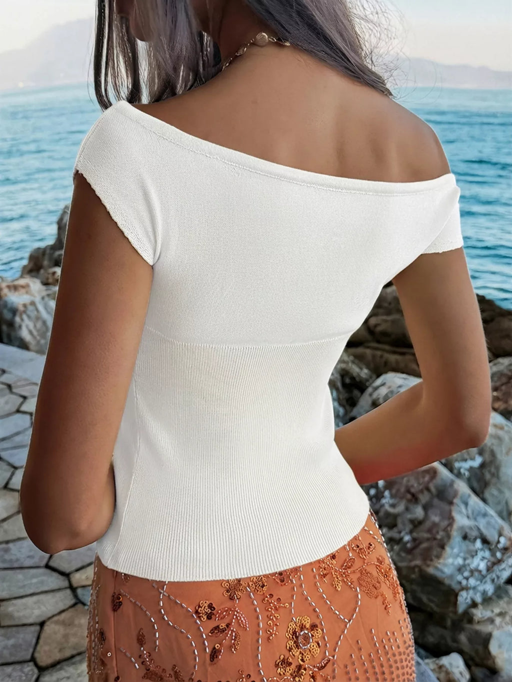 Off-Shoulder Knit Top