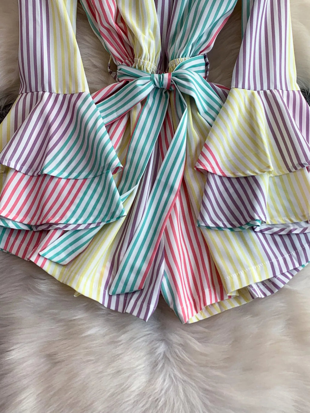 Off-Shoulder Flounce Sleeve Romper