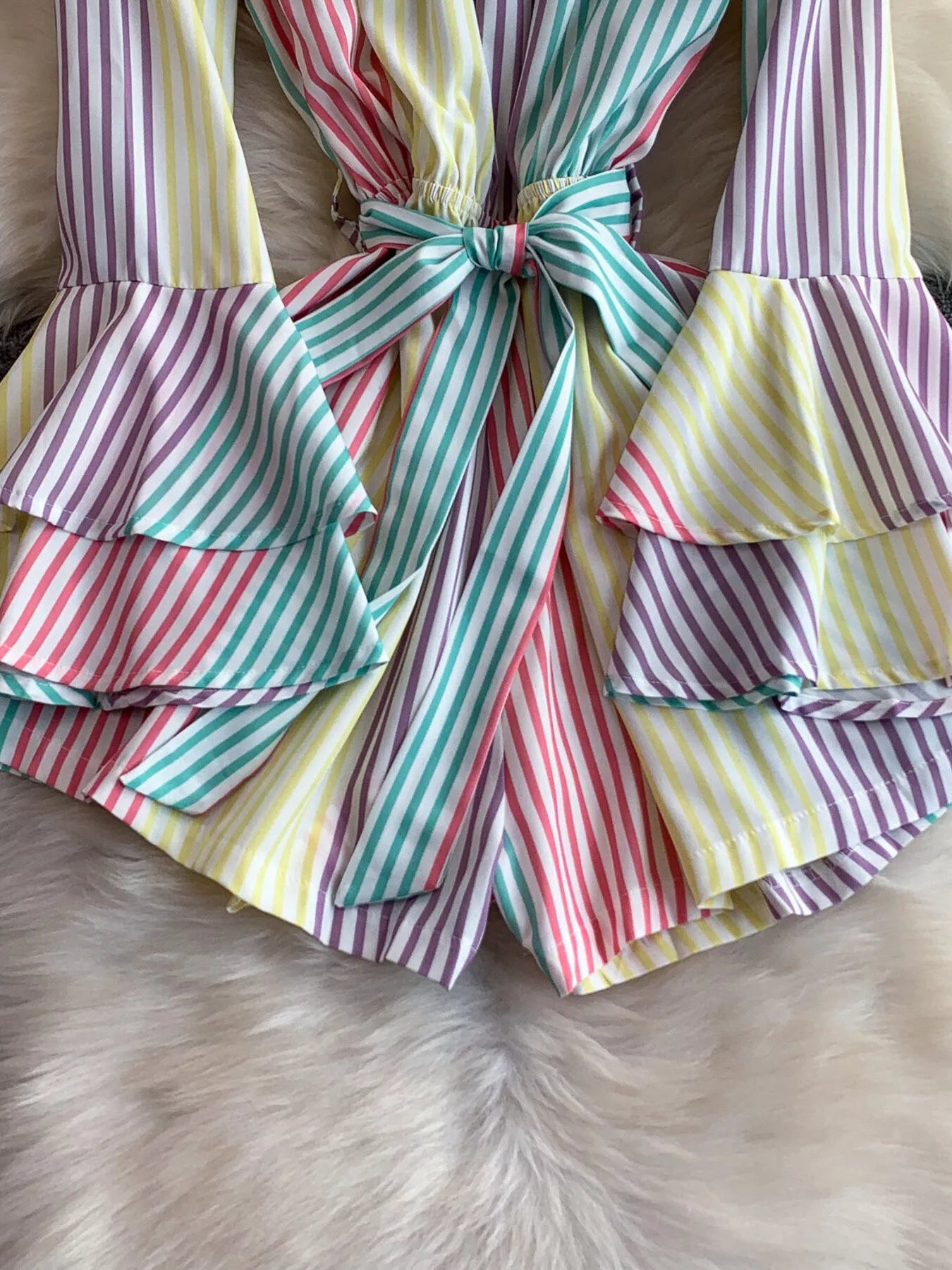 Off-Shoulder Flounce Sleeve Romper