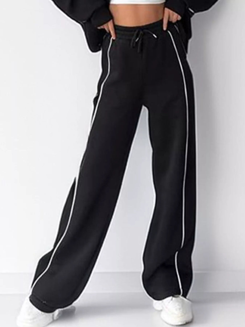 Full Size Zip Up Long Sleeve Top and Pants Set Plus Size