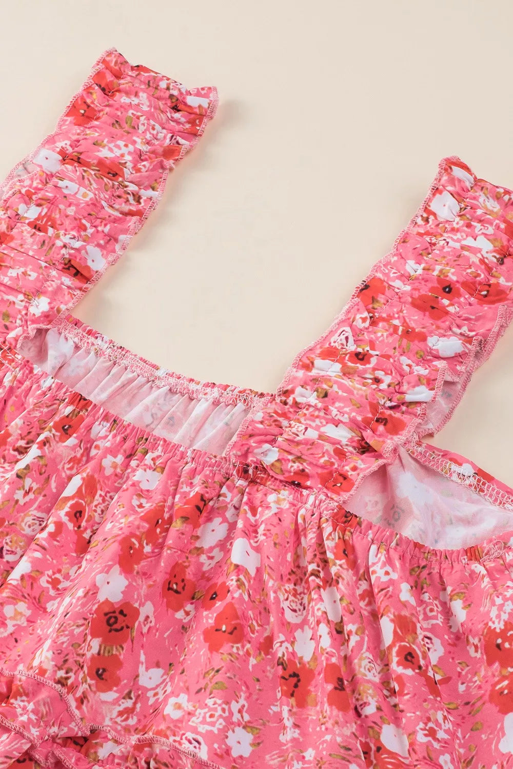 Floral Print Ruffle Tiered Mini Dress