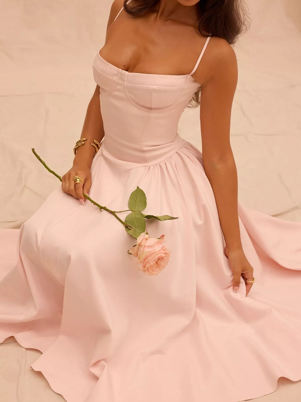 Sweetheart Neck Midi Cami Dress