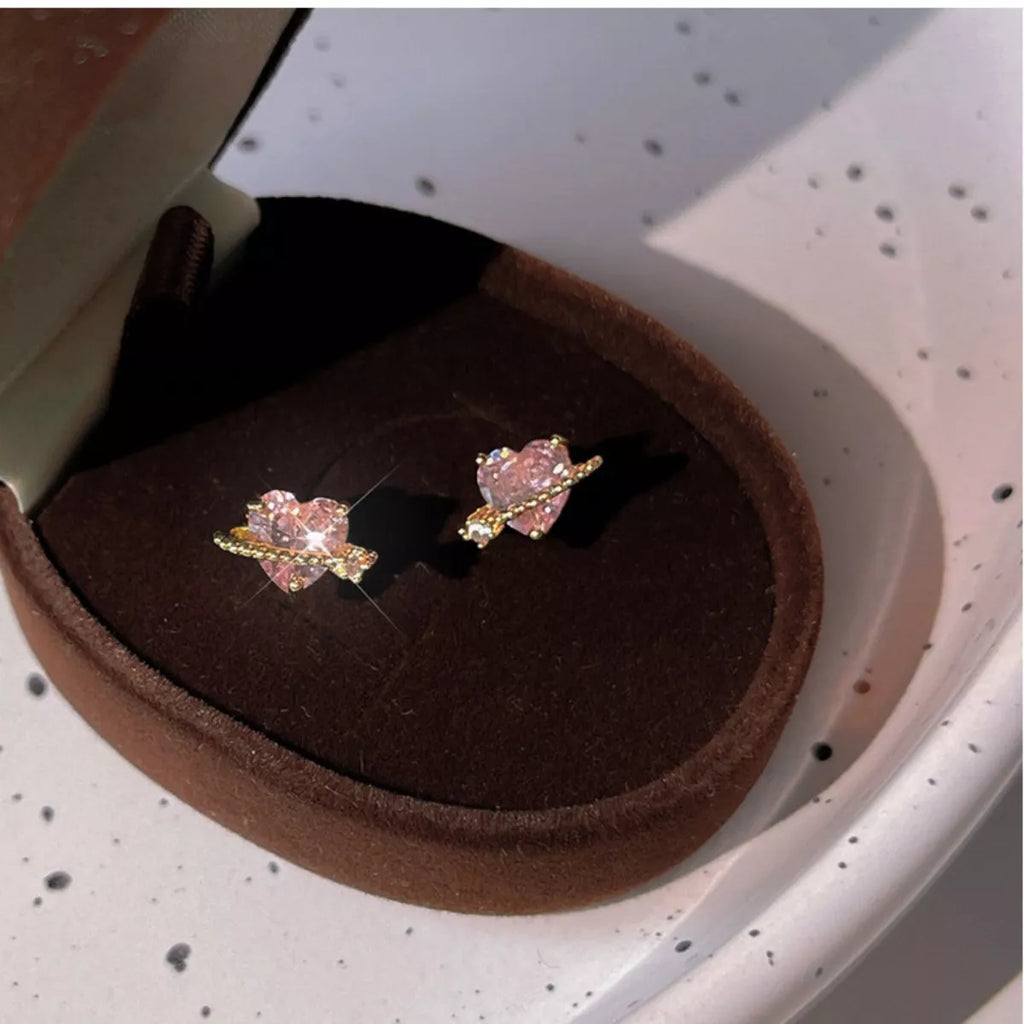 Heart Planet Stud Earrings