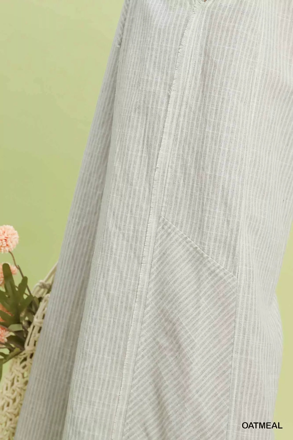 Umgee Linen Blend Striped Wide Leg Pants