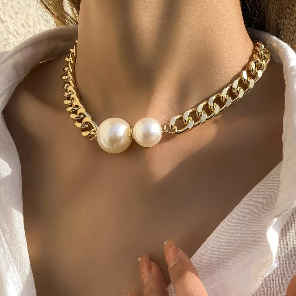 18K Gold-Plated Pearl Necklace