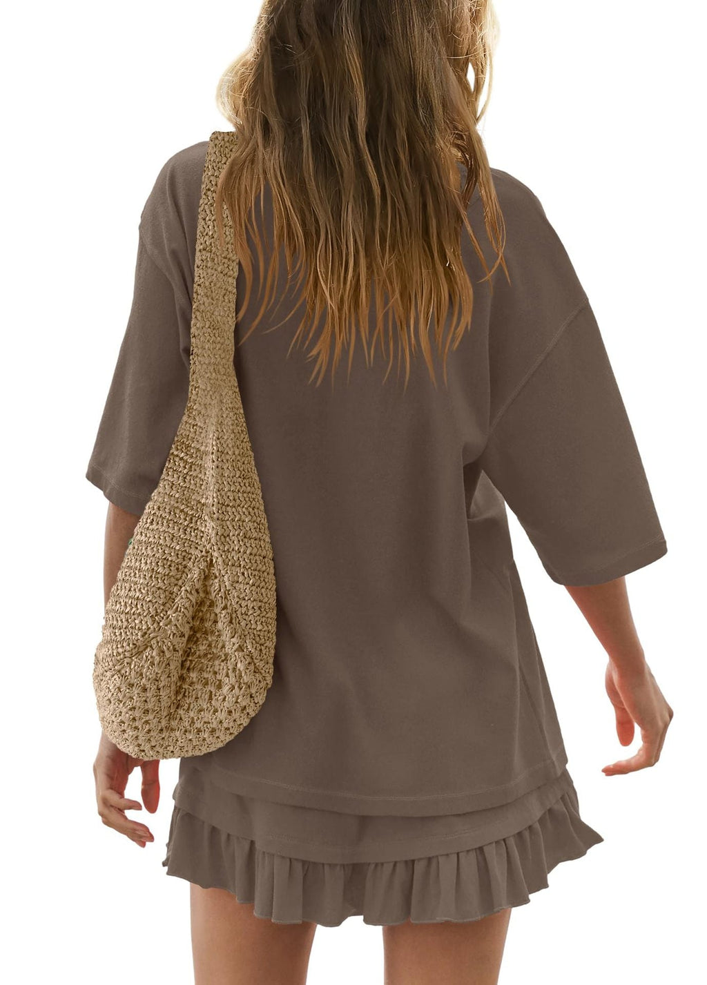 Round Neck Half Sleeve Tee and Skirt Set