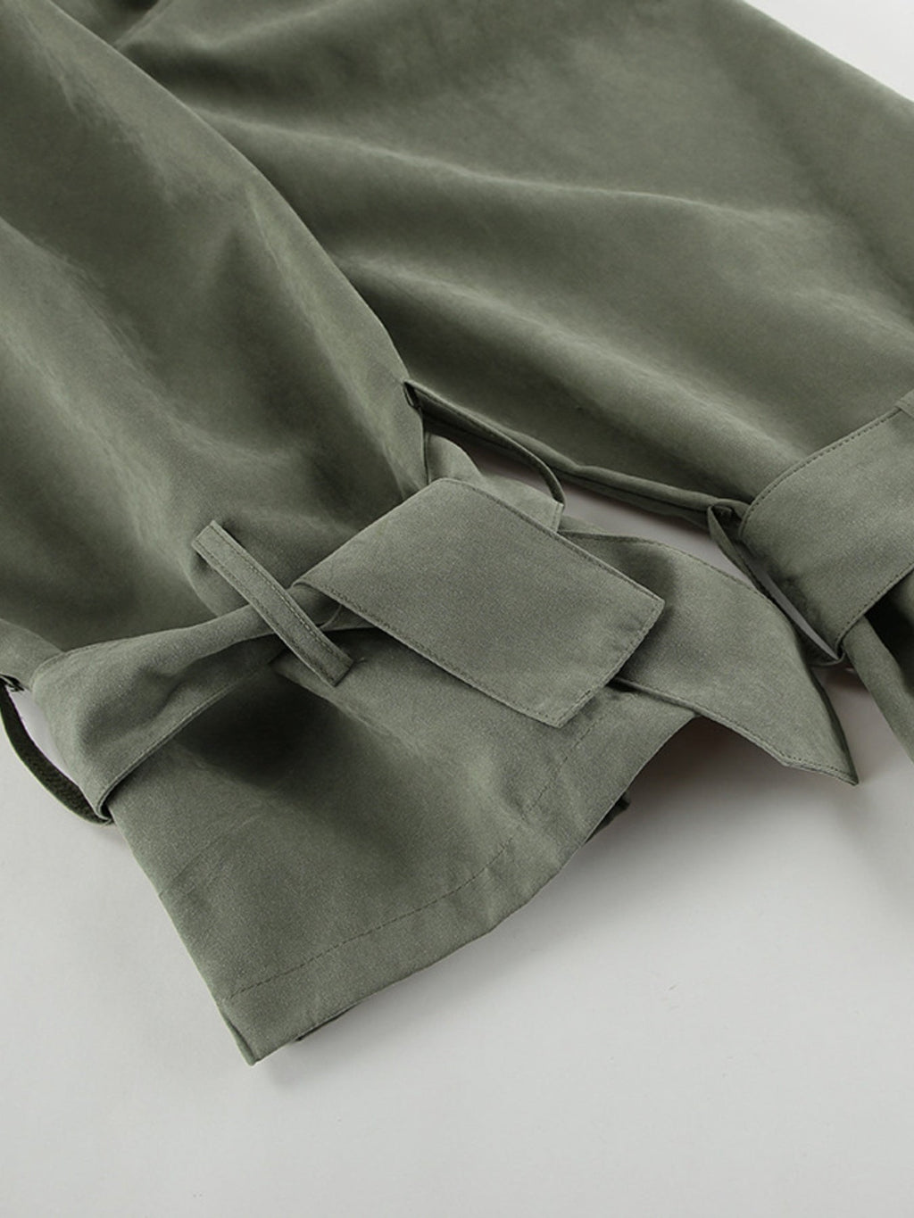 Lapel Collar Tie Waist Trench Jacket