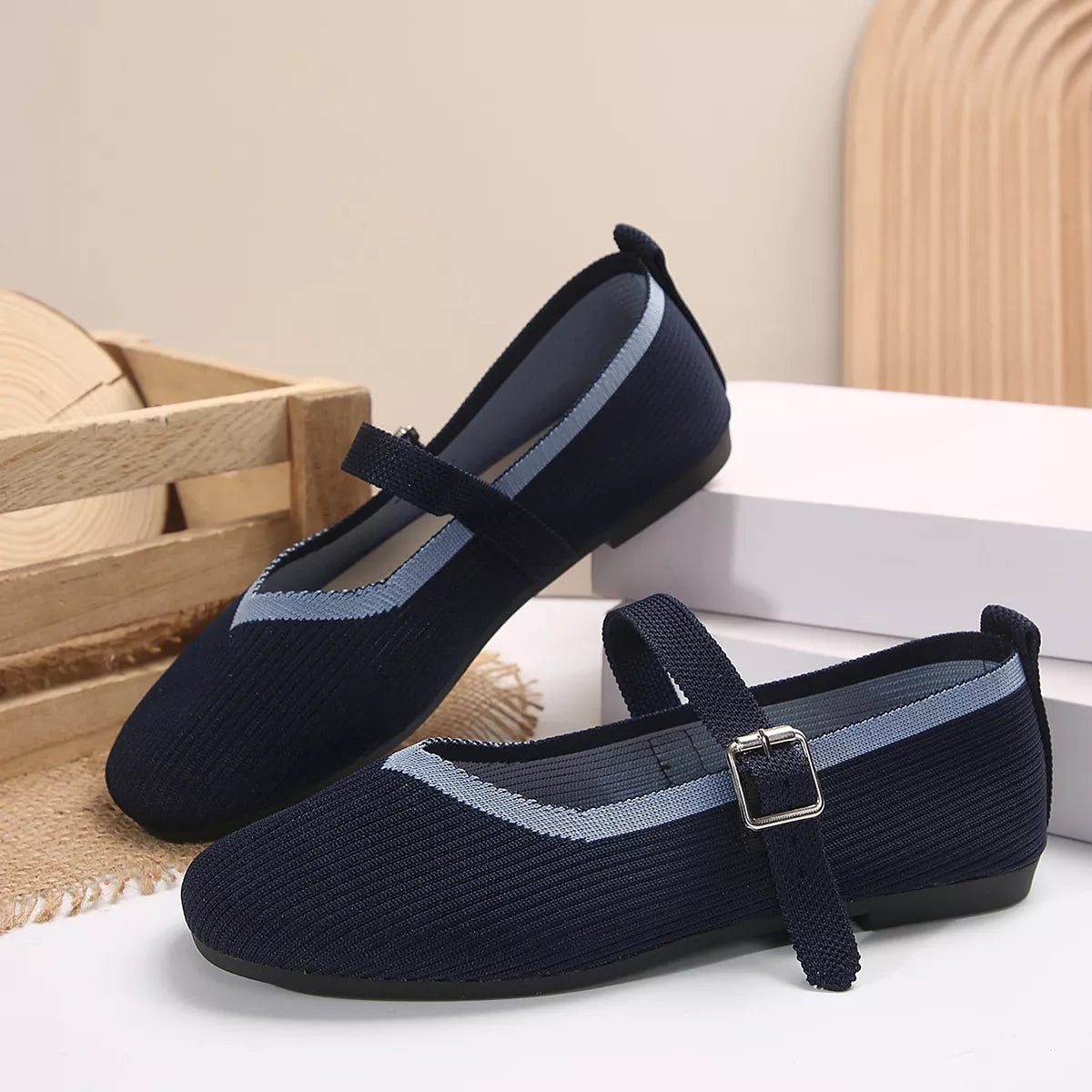 Round Toe Mesh Slip-Ons